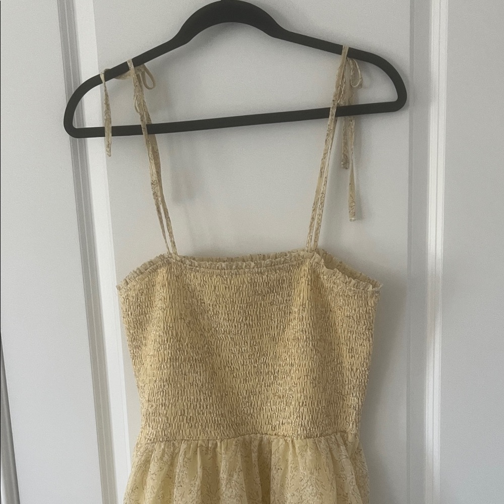 Francesca's Collections Yellow Tiered Midi Dress - Picture 5 of 9